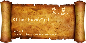 Klimo Edvárd névjegykártya